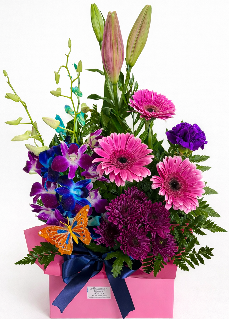 Arrangement with Bright Mix Flowers.