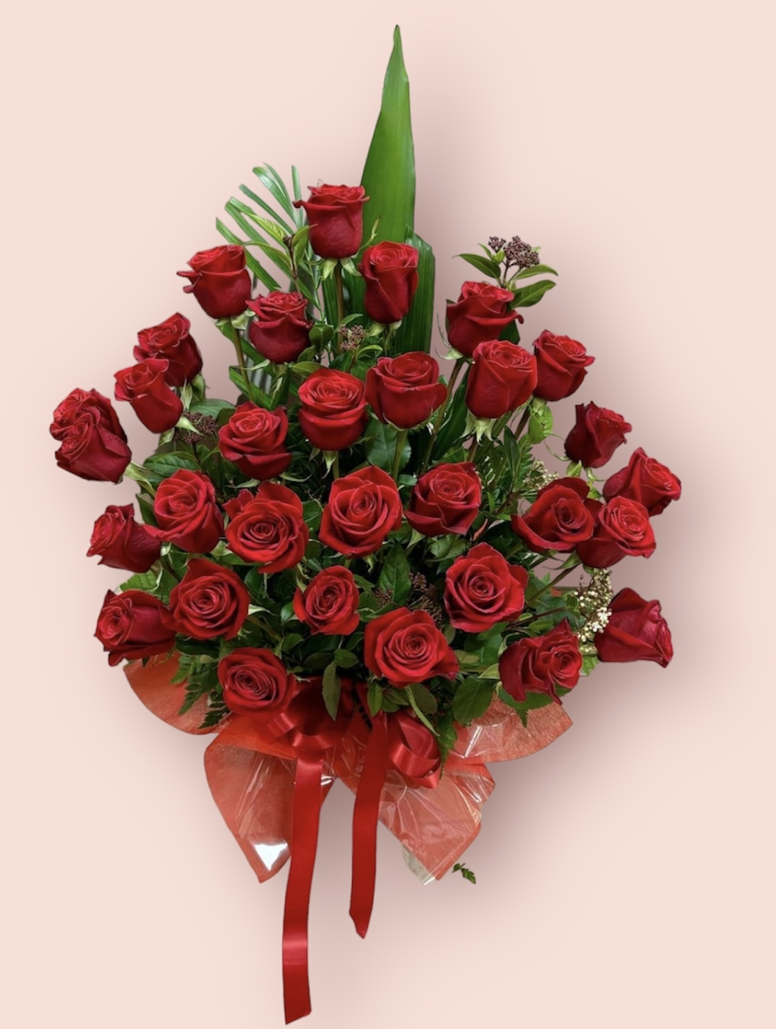 30 Red Roses Hat Box of Arrangement