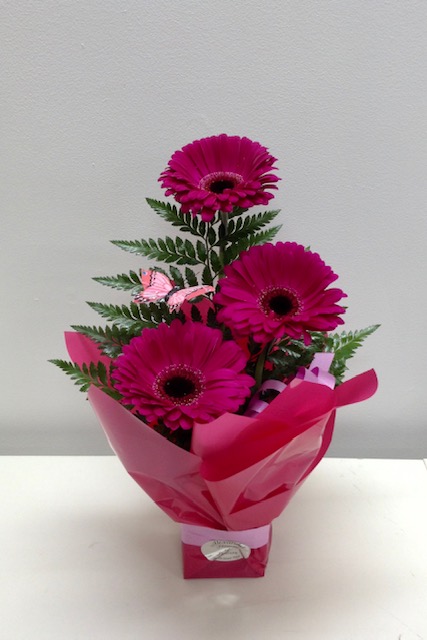 A Bright Small  Gerbera Arrangements Pink