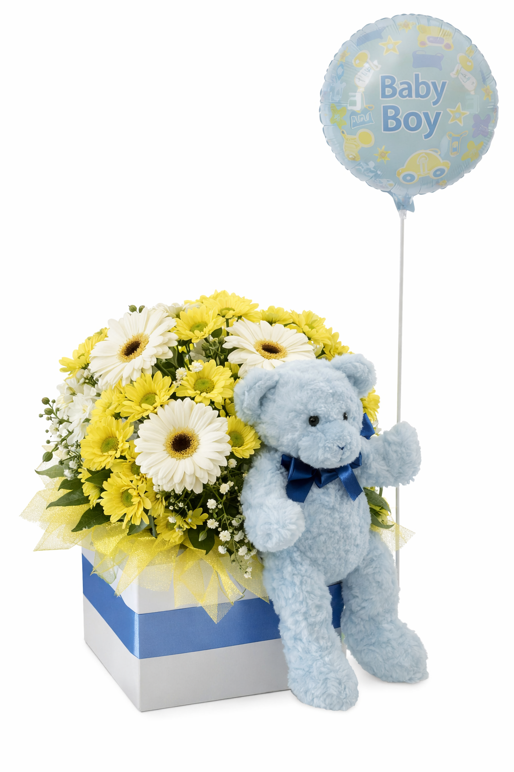 Flower Box with Soft Toy and Balloon