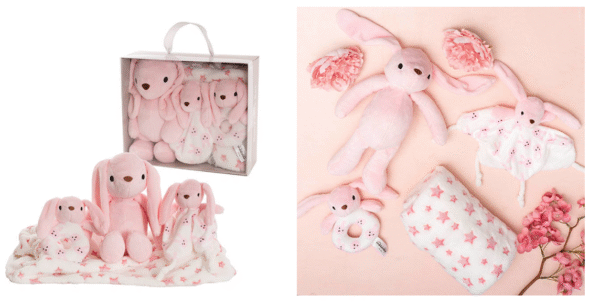 Flopsy Bunny Gift Set Accessories & Blanket Pink (23cmST)