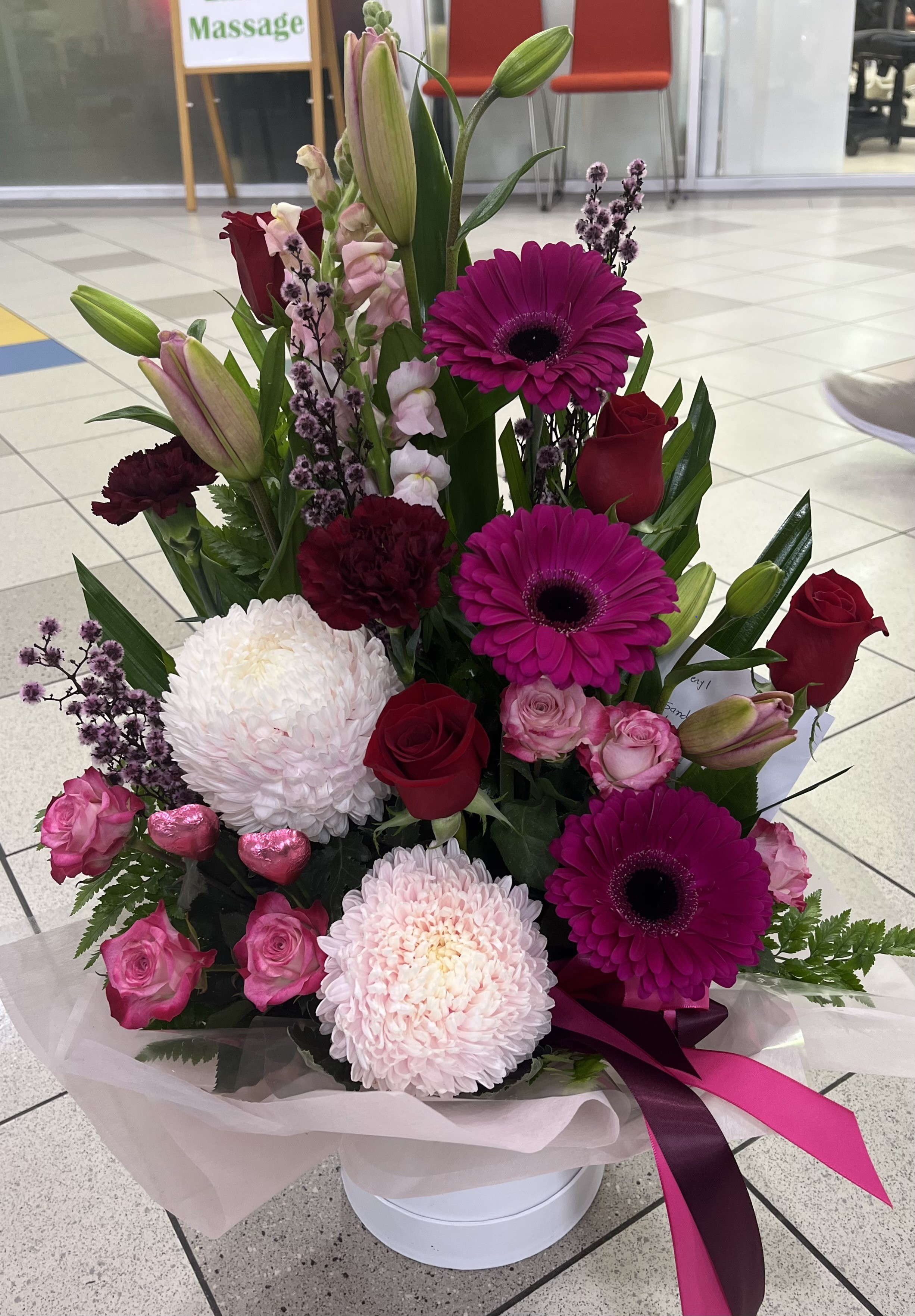 Bright Pastel Colour Hat Box Arrangement